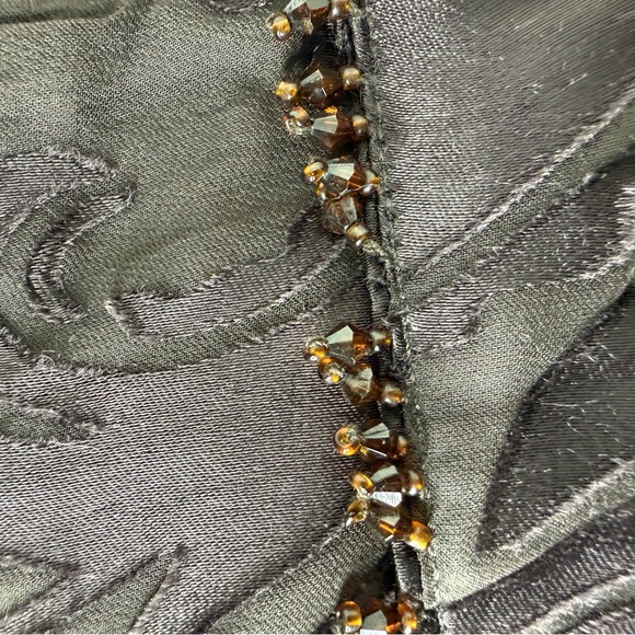 DANIER Chocolate Brown Silk Blend Lightweight Scarf Swirls Whimsical - Picture 12 of 12